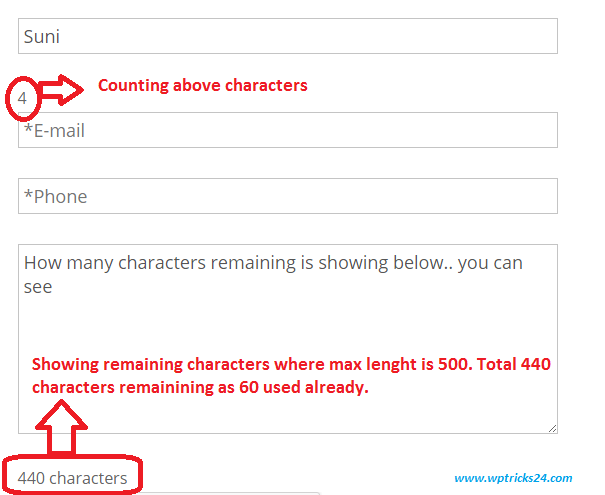 Contact Form 7 : How to set character count for fields - Wordpress Tricks